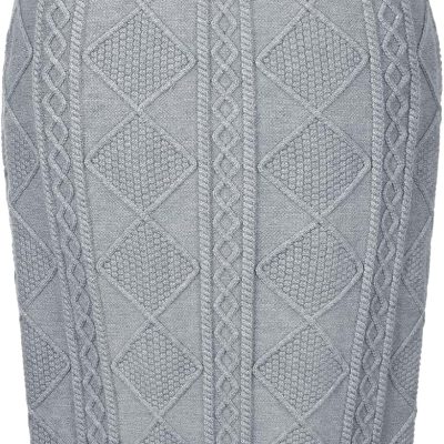 Women's Knit Pencil Skirts Elastic High Waist Stretchy Casual Bodycon Sweater Midi Skirt