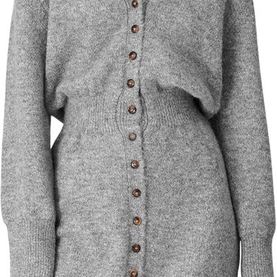 Sweater Dresses for Women 2025 Trendy Long Sleeve Button Down Short Mini Fall Winter Dress